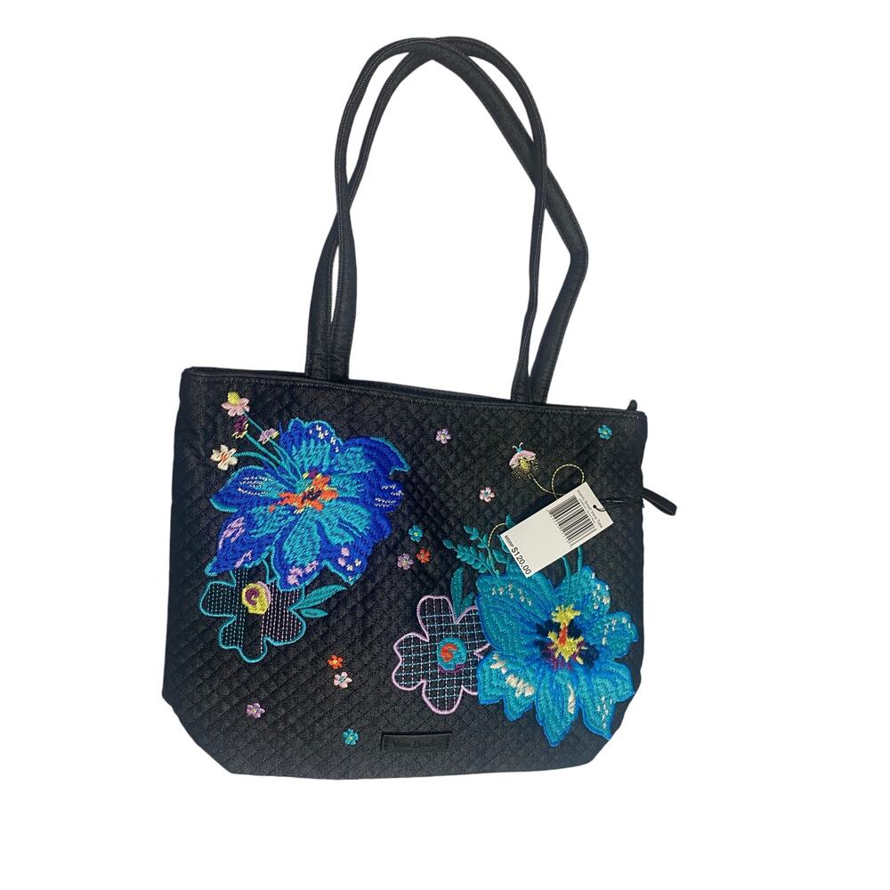 Vera Bradley Quilted Handbag Blue Floral Pattern MSRP $120